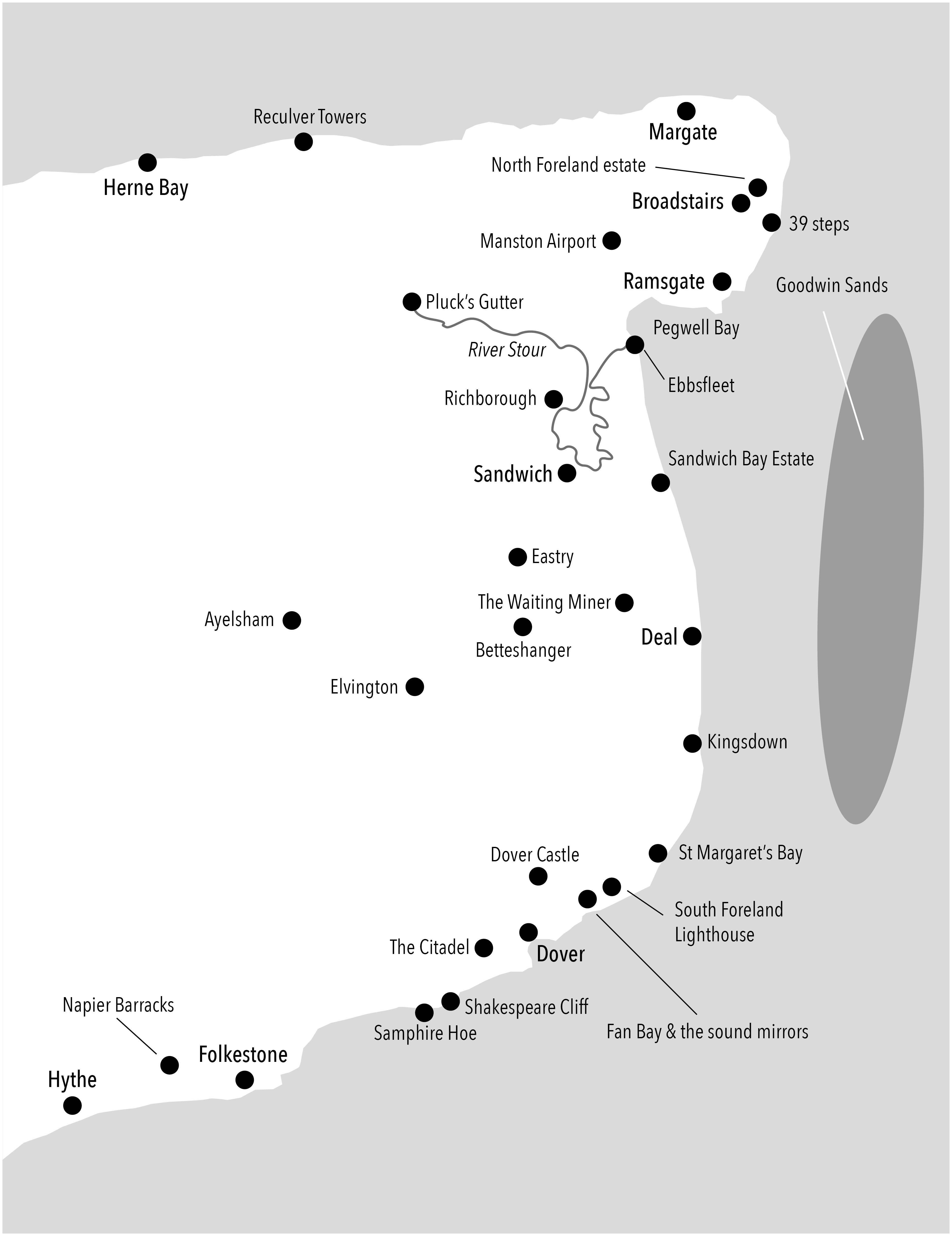 Map of Kent Coastline